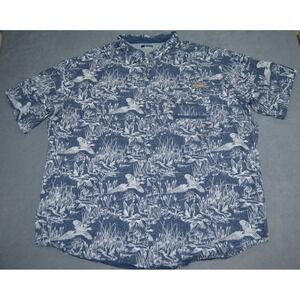Columbia PHG Duck Print S/S Shirt Men's Size 4XT Vented Blue
